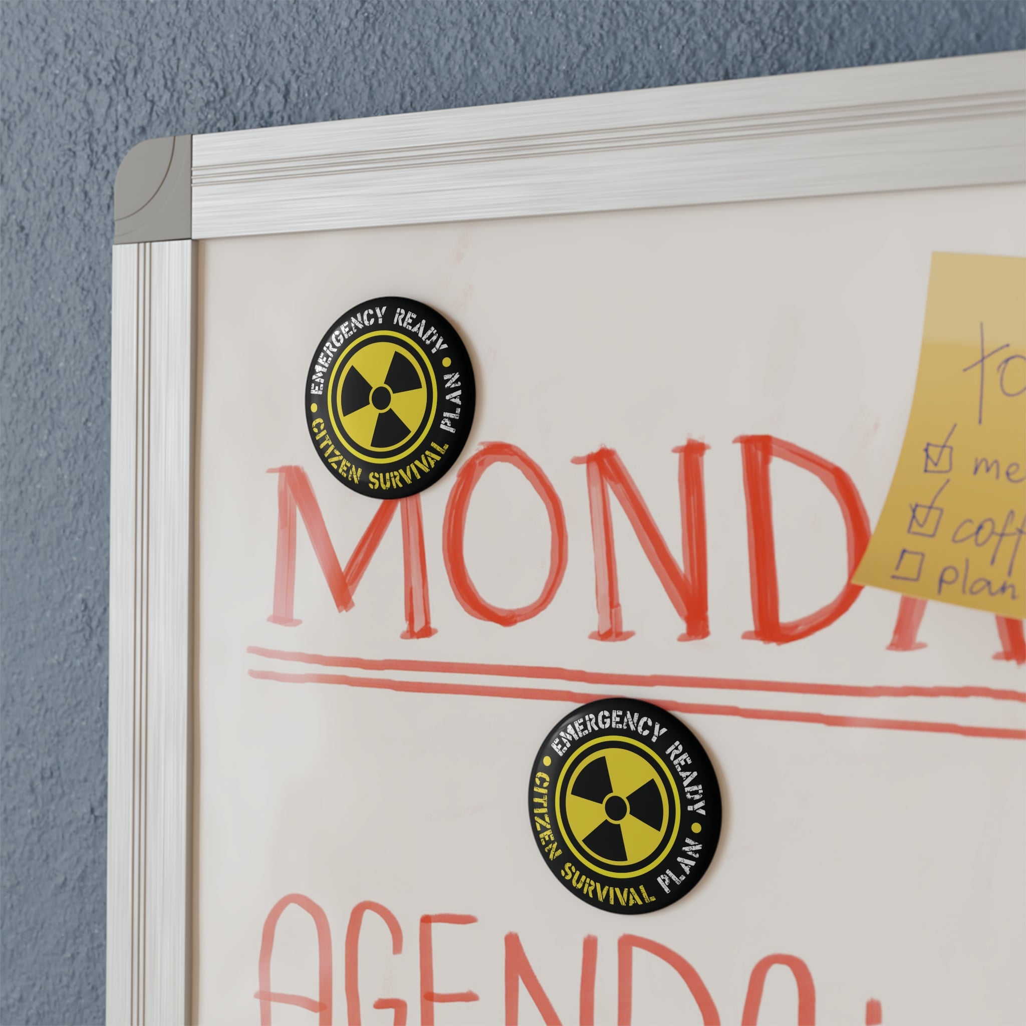 Emergency Ready Button Magnet - Citizen Survival Plan