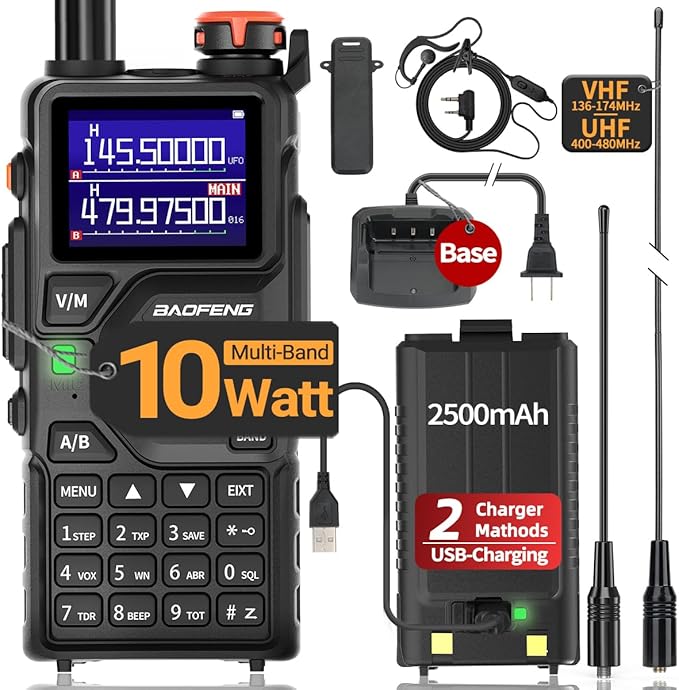 Custom Pre-Programmed Radios For Your Area: Police EMS GMRS Ham Channels | Baofeng K5PLUS 10W Multi-Band Radio