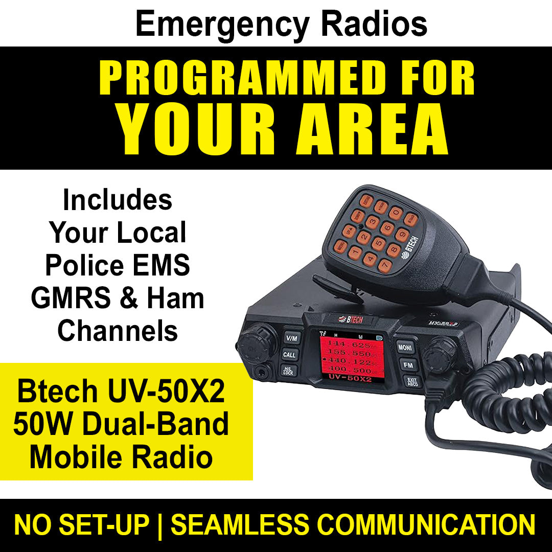 BTECH UV-50X2 Ham Mobile Radio — Custom Programmed to Your Address