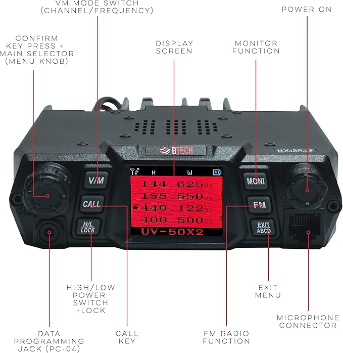 BTECH UV-50X2 Ham Mobile Radio — Custom Programmed to Your Address